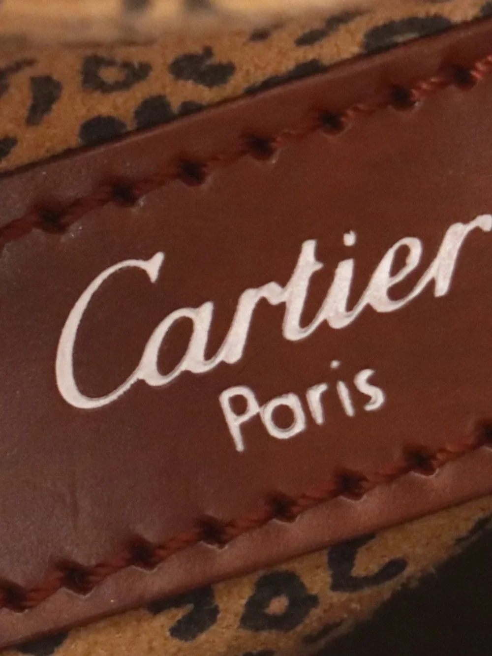 Cartier Panthere Classic Brown Leather Tote Shoulder Bag
